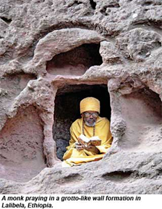 Monk Praying in Lalibela