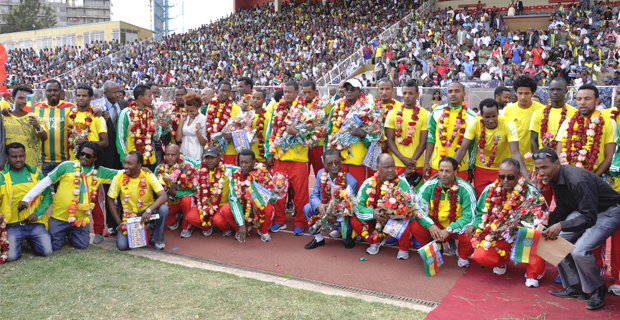 Ethiopian Team at Addis Ababa Stadium (Photo: Addis Fortune)