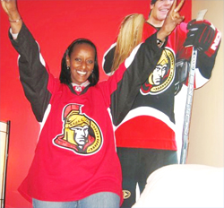 Lily Kassahoun, a former Ottawa resident and ByWard Market restaurant manager who recently opened a restaurant in Addis Ababa called Oh Canada, whose Canuck theme runs throughout the space and where hockey is front and centre. (Photo: ottawacitizen.com) 