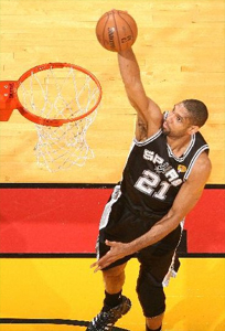 Tim Duncan #21 of the San Antonio Spurs goes up to shoot while playing against the Miami Heat in Game Seven of the 2013 NBA Finals on June 20, 2013 at American Airlines Arena in Miami, Florida. (Photo by Nathaniel S. Butler/NBAE via Getty Images)