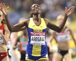 Abeba Aregawi wins gold in women’s 1,500m