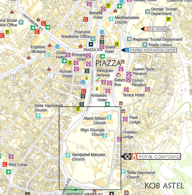 Gondar City Tourist Map