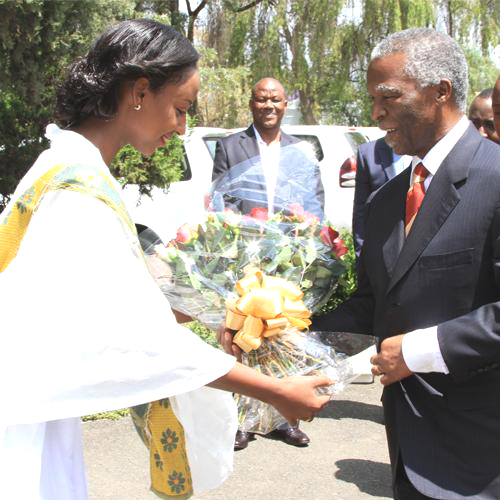 Former South African President Mbeki Tours Ethiopian Facilities