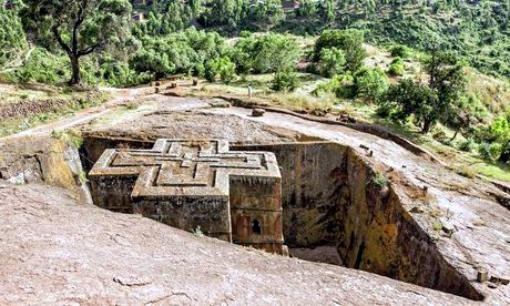 Bet Giyorgis, or Church of St George, which is shaped like a cross. Photograph: Rex