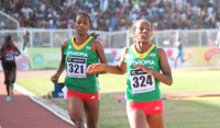 Dawit Seyaum leads an Ethiopian 1-2 at the 1,500m race (Photo: Bizuayehu Wagaw) -