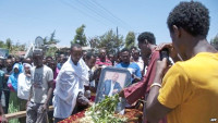 Thousands of Ethiopians - such as these mourners in Addis Ababa - are demanding justice for the victims (photo: AFP) - 